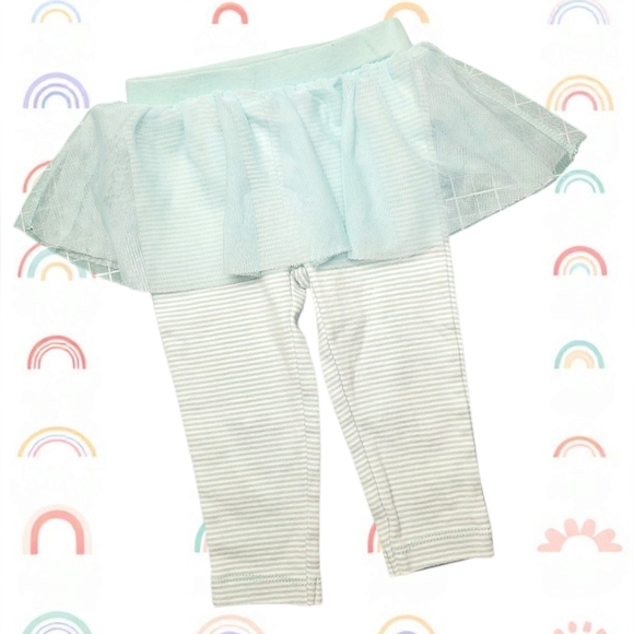 Carter's Baby Girls 9 Months Bundle Bathing Suit, Leggings, Denim Ruffle Top - Picture 4 of 6